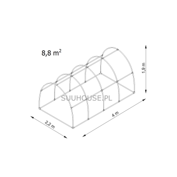 Fóliový tunel BV4 [8,8 m2] 4 x 2,2 x 1,9 m